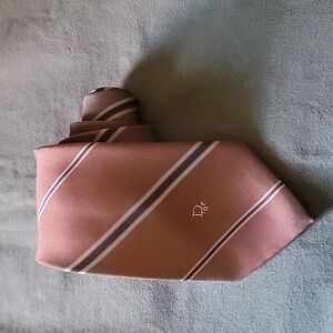 Chocolate Brown Christian Dior Slim Polyester Blend Tie